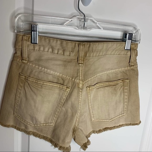 Free People High Rise Khaki Cut Off Shorts 25 - Picture 6 of 9